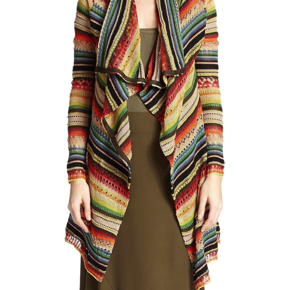 Polo Ralph Lauren Cotton Linen Serape Draped Cardigan Sweater